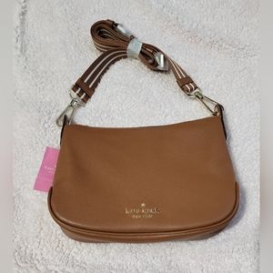New Kate Spade Rosie Small Crossbody Pebbled Leather Warm Gingerbread